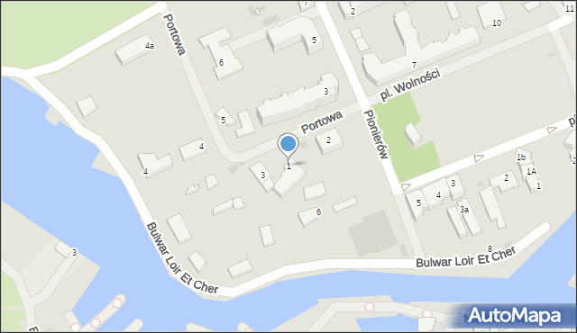 Węgorzewo, Portowa, 1, mapa Węgorzewo