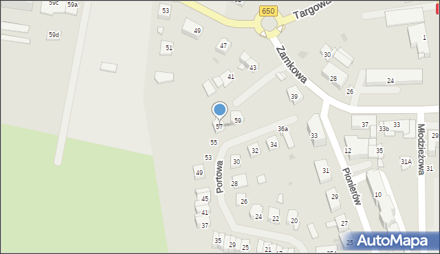 Węgorzewo, Portowa, 57, mapa Węgorzewo