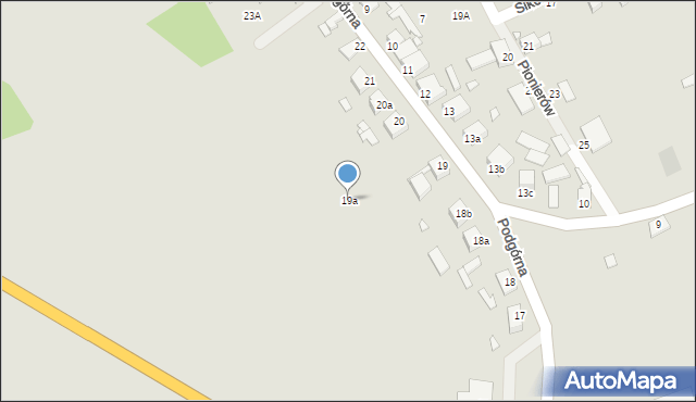 Węgorzyno, Podgórna, 19a, mapa Węgorzyno