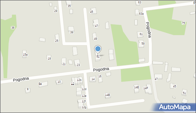 Węgrów, Pogodna, 51, mapa Węgrów