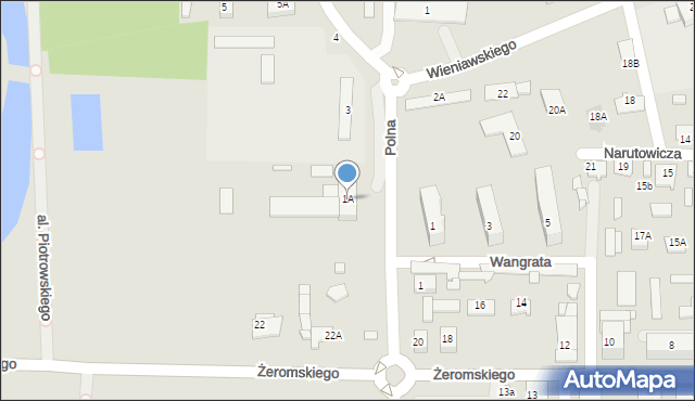 Węgrów, Polna, 1A, mapa Węgrów