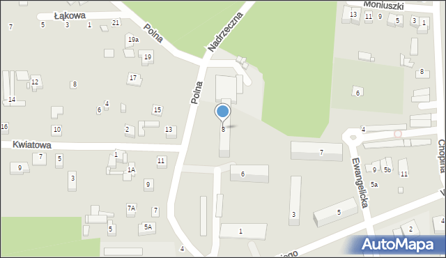 Węgrów, Polna, 8, mapa Węgrów