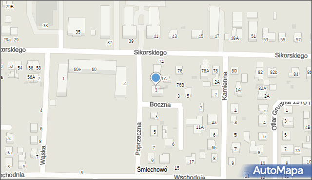 Wejherowo, Poprzeczna, 1, mapa Wejherowo