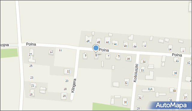 Werbkowice, Polna, 8, mapa Werbkowice