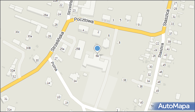 Wiązów, Pocztowa, 6a, mapa Wiązów