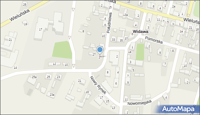 Widawa, Południowa, 17, mapa Widawa