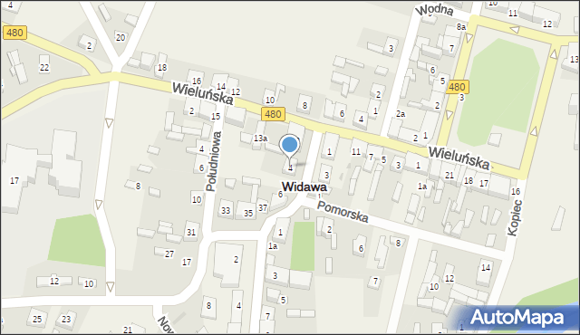 Widawa, Poniatowskiego, 4, mapa Widawa