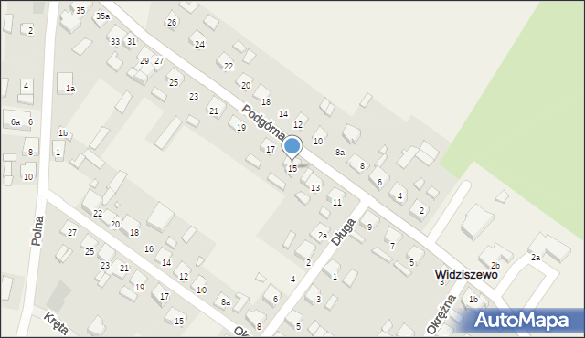 Widziszewo, Podgórna, 15, mapa Widziszewo