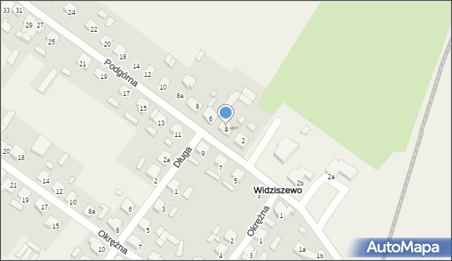 Widziszewo, Podgórna, 4, mapa Widziszewo