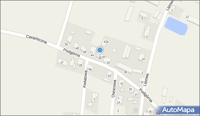 Widziszewo, Podgórna, 42, mapa Widziszewo