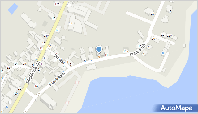 Więcbork, Potulickich, 9, mapa Więcbork
