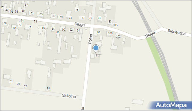 Więcki, Polna, 1, mapa Więcki