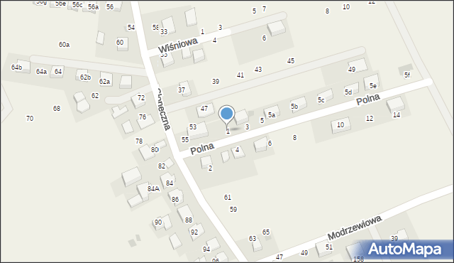 Więckowice, Polna, 1, mapa Więckowice