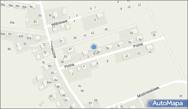 Więckowice, Polna, 5, mapa Więckowice