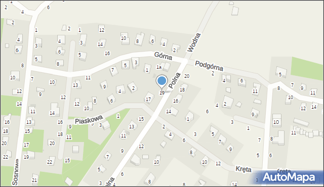 Wieleń, Polna, 19, mapa Wieleń