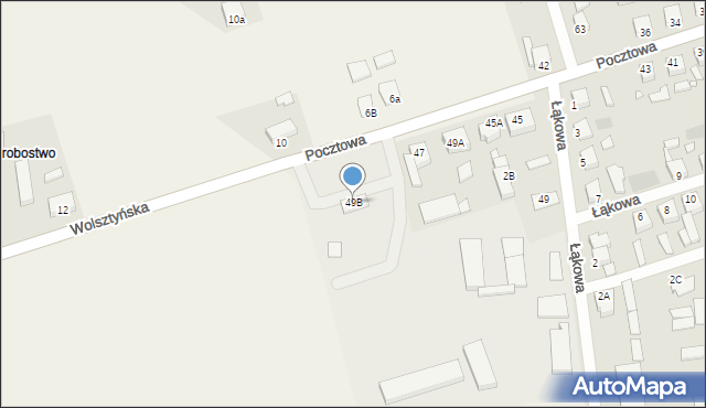 Wielichowo, Pocztowa, 49B, mapa Wielichowo