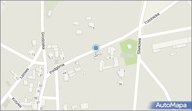 Wielichowo, Podgórna, 2A, mapa Wielichowo