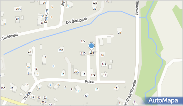 Wieliczka, Polna, 12B, mapa Wieliczka