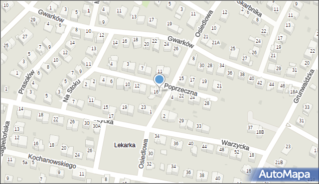 Wieliczka, Poprzeczna, 18, mapa Wieliczka