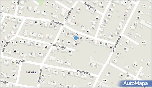 Wieliczka, Poprzeczna, 21, mapa Wieliczka