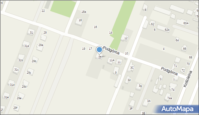 Wieliszew, Podgórna, 15, mapa Wieliszew