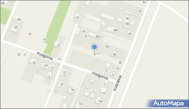 Wieliszew, Podgórna, 4, mapa Wieliszew