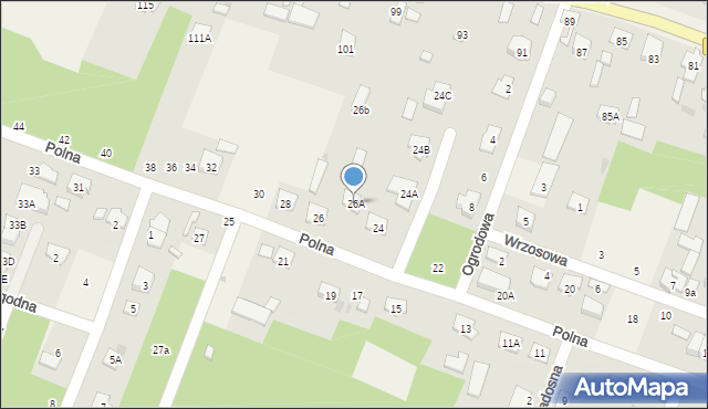 Wieliszew, Polna, 26A, mapa Wieliszew