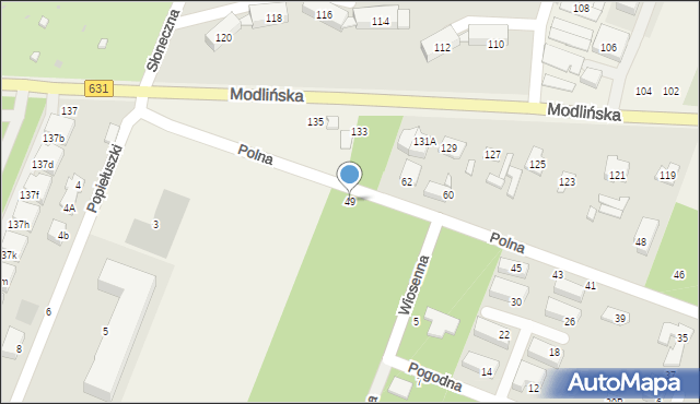 Wieliszew, Polna, 49, mapa Wieliszew