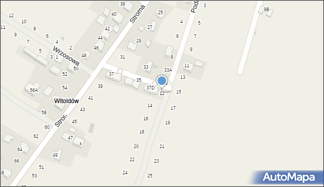 Wielka Wieś, Podegrodzie, 12, mapa Wielka Wieś