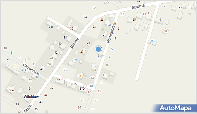 Wielka Wieś, Podegrodzie, 6, mapa Wielka Wieś