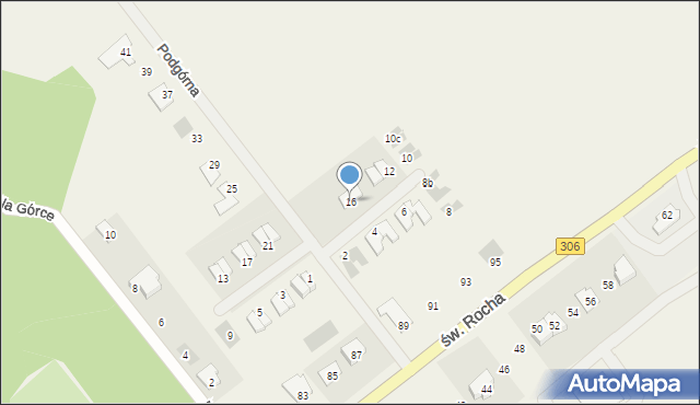 Wielka Wieś, Podgórna, 16, mapa Wielka Wieś