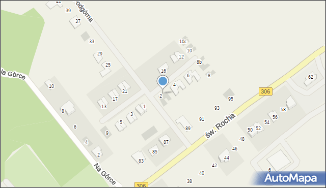 Wielka Wieś, Podgórna, 2a, mapa Wielka Wieś