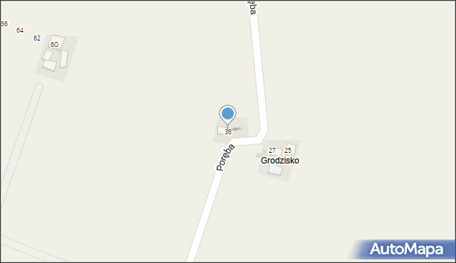 Wielmoża, Poręba, 36, mapa Wielmoża