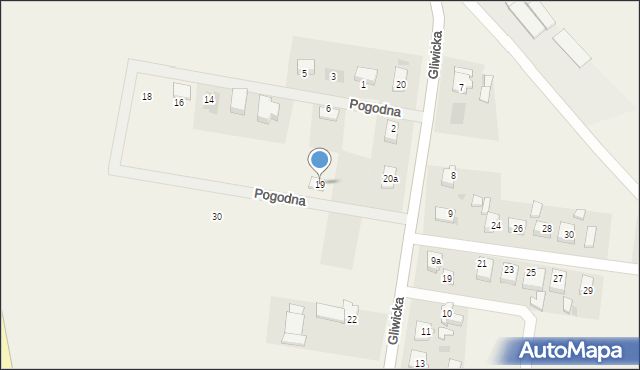 Wielowieś, Pogodna, 19, mapa Wielowieś