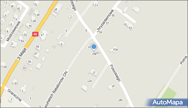 Wieluń, Potockiego Ignacego, 10a, mapa Wieluń