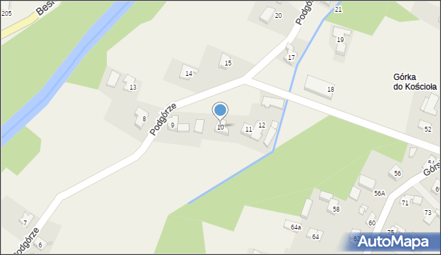 Wieprz, Podgórze, 10, mapa Wieprz