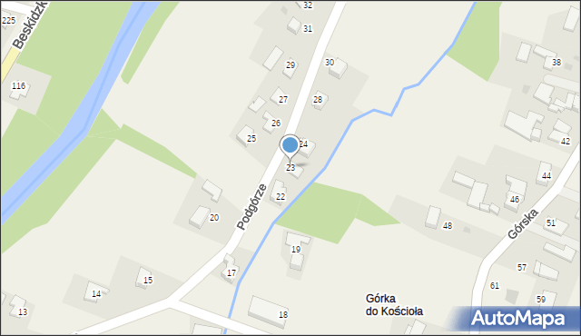 Wieprz, Podgórze, 23, mapa Wieprz