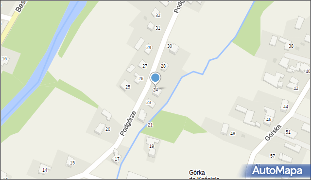 Wieprz, Podgórze, 24, mapa Wieprz