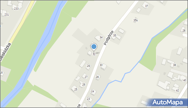 Wieprz, Podgórze, 31, mapa Wieprz