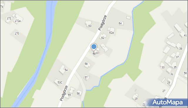 Wieprz, Podgórze, 59, mapa Wieprz