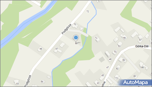 Wieprz, Podgórze, 69, mapa Wieprz