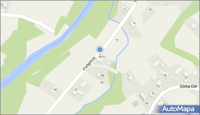 Wieprz, Podgórze, 70, mapa Wieprz