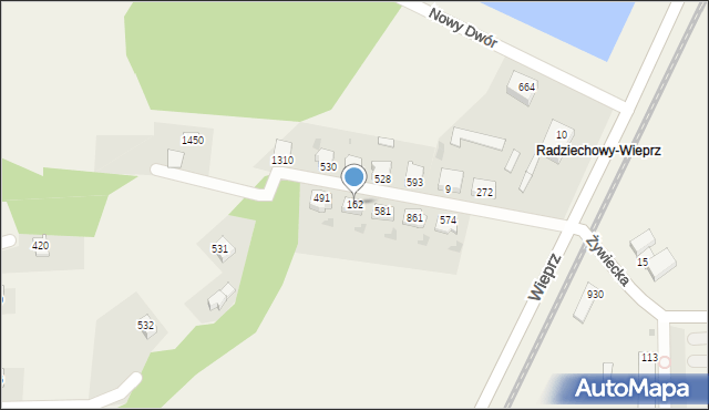 Wieprz, Pod Górkami, 162, mapa Wieprz