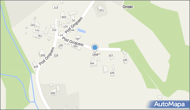 Wieprz, Pod Grojcem, 344a, mapa Wieprz