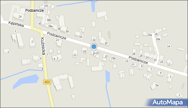 Wieruszów, Podzamcze, 17, mapa Wieruszów