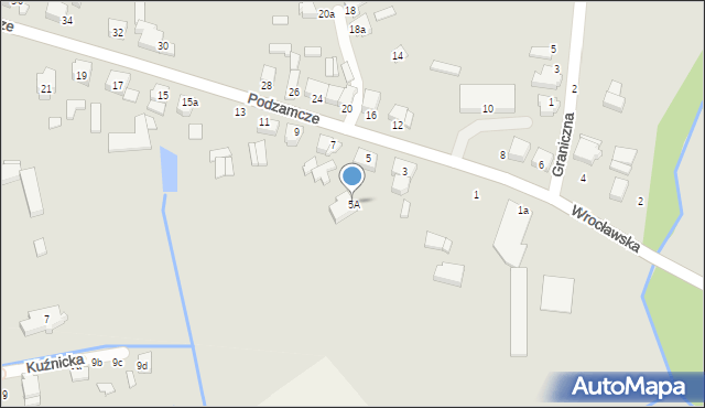 Wieruszów, Podzamcze, 5A, mapa Wieruszów