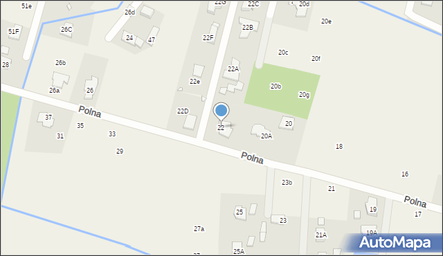 Wilcza Góra, Polna, 22, mapa Wilcza Góra
