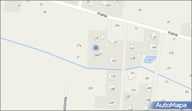 Wilcza Góra, Polna, 25A, mapa Wilcza Góra