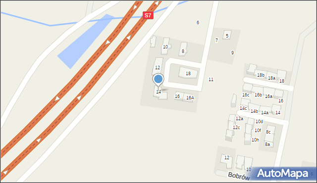 Wilcza Góra, Polnego Wiatru, 14, mapa Wilcza Góra