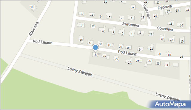 Wilczyn, Pod Lasem, 33, mapa Wilczyn